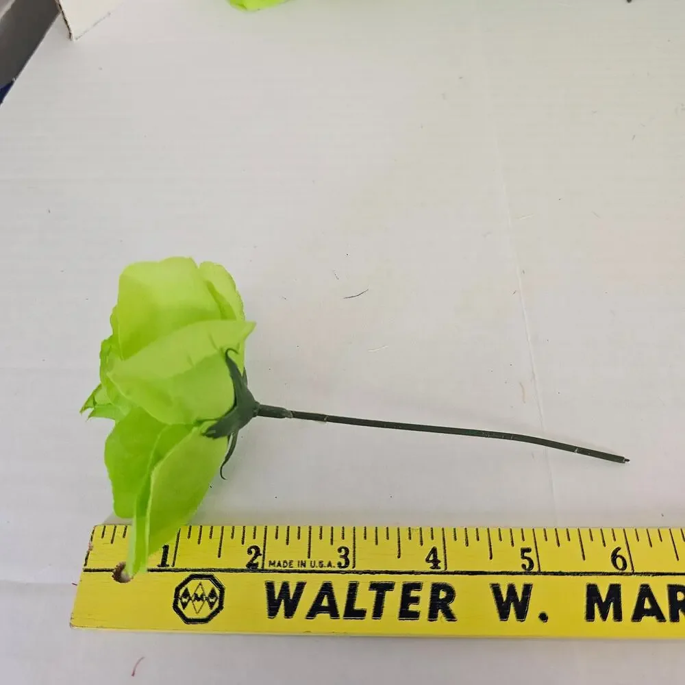 Lime Green Silk Roses 2.5